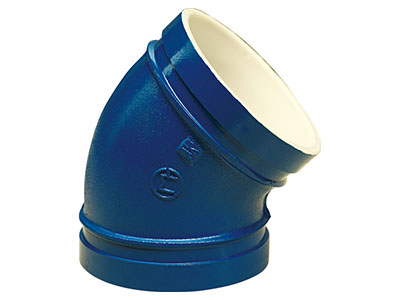 衬塑沟槽45°弯头